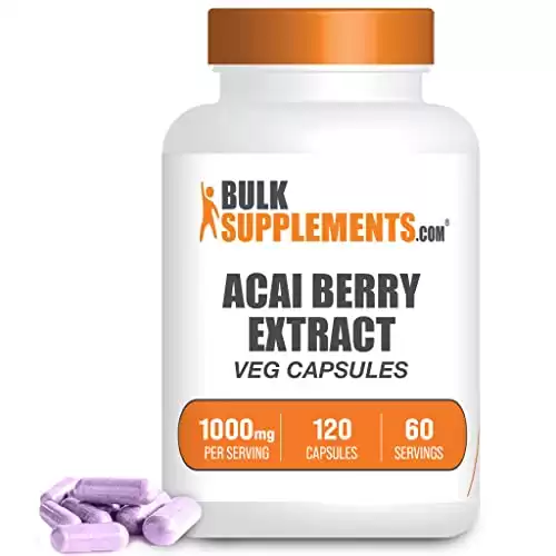 BULKSUPPLEMENTS.COM Acai Berry Extract Capsules - Antioxidants Supplement for Immune Support - Vegan, Gluten Free - 2 Capsules per Serving - 60-Day Supply (120 Veg Capsules)