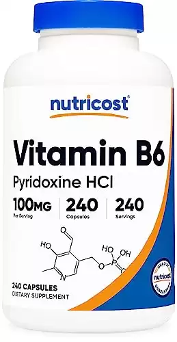 Nutricost Vitamin B6 (Pyridoxine HCl) 100mg, 240 Capsules